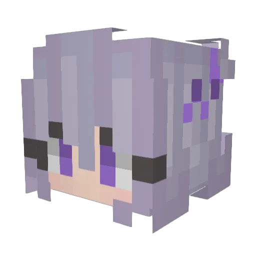 LavenderQ Minecraft avatar head, 3D render