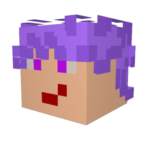 LavenderSea Minecraft avatar head, 3D render