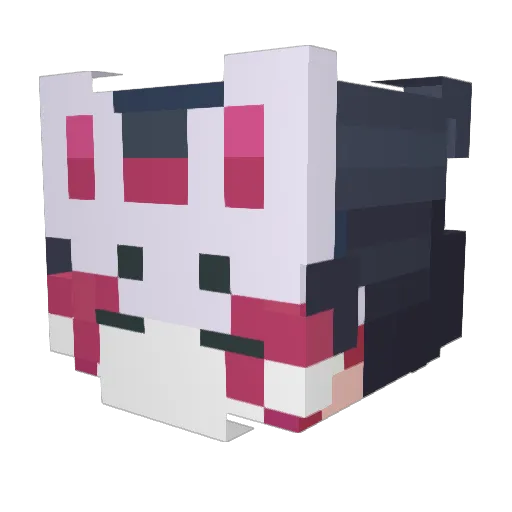 Lavetsune Minecraft avatar head, 3D render