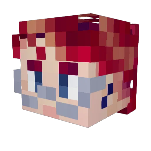 LaveyWood Minecraft avatar head, 3D render