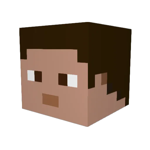 Lavian Minecraft avatar head, 3D render