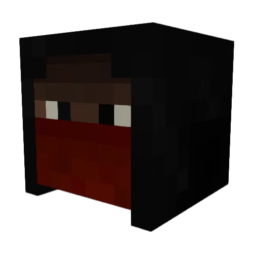 LawDeath Minecraft avatar head, 3D render