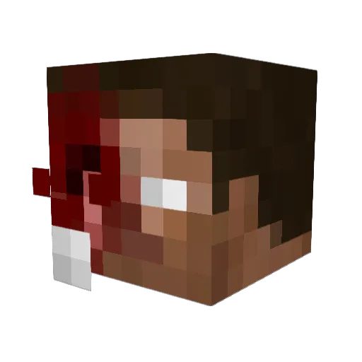 Lawakawa Minecraft avatar head, 3D render
