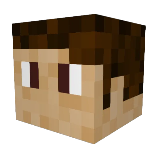 LawnDL Minecraft avatar head, 3D render