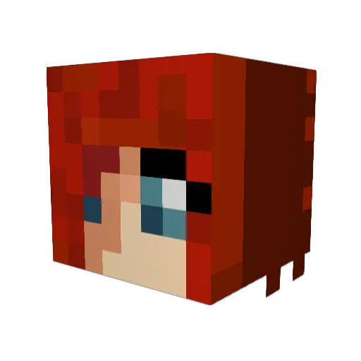 Lawnchops Minecraft avatar head, 3D render