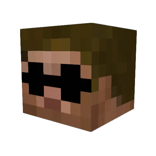 Lawraoke Minecraft avatar head, 3D render