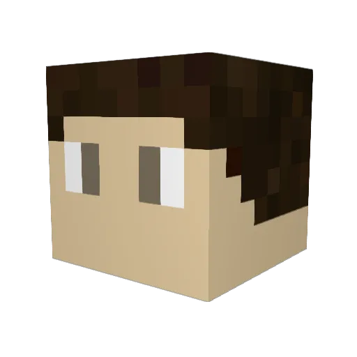 Lawstone Minecraft avatar head, 3D render