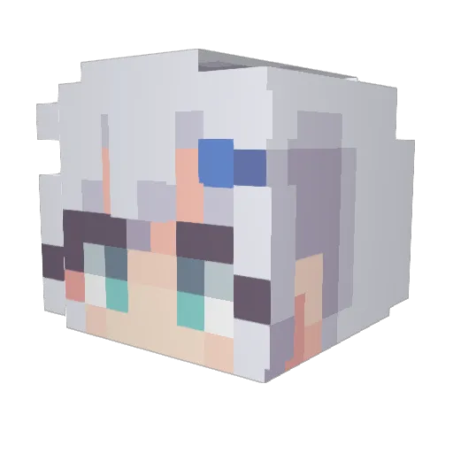 Lawurxa Minecraft avatar head, 3D render