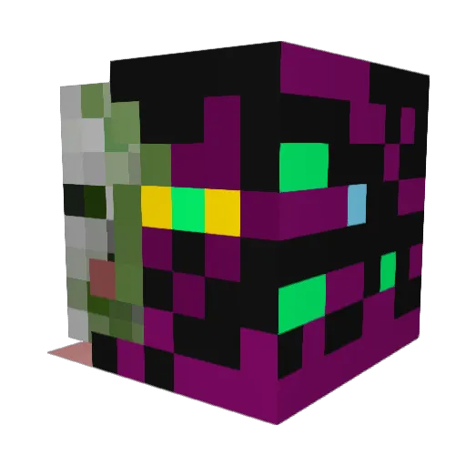 Lawzilla Minecraft avatar head, 3D render