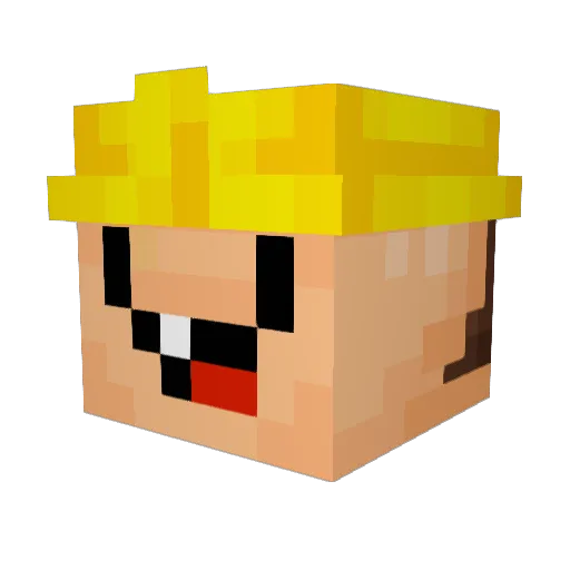 LaxBuilders Minecraft avatar head, 3D render