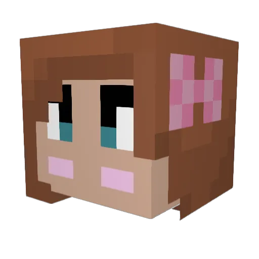Laxea Minecraft avatar head, 3D render