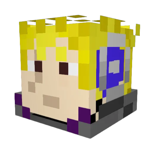 Laxuss03 Minecraft avatar head, 3D render