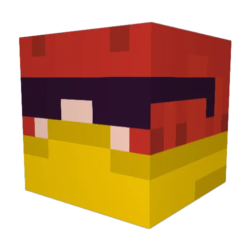Laybii Minecraft avatar head, 3D render
