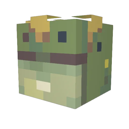 LaylaLatte Minecraft avatar head, 3D render