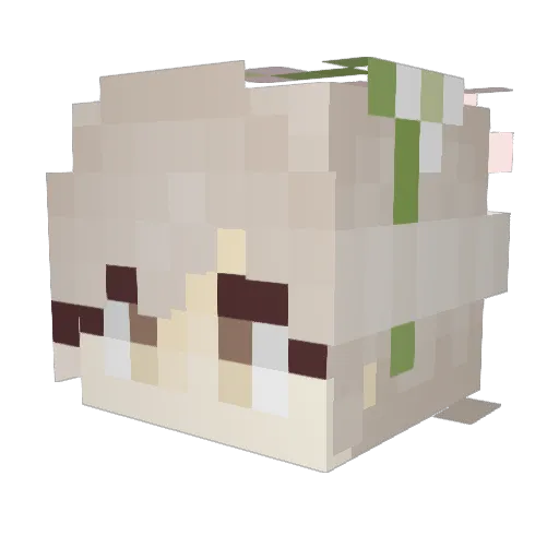 Laylim Minecraft avatar head, 3D render