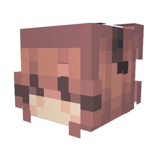 LaynaM12 Minecraft avatar head, 3D render