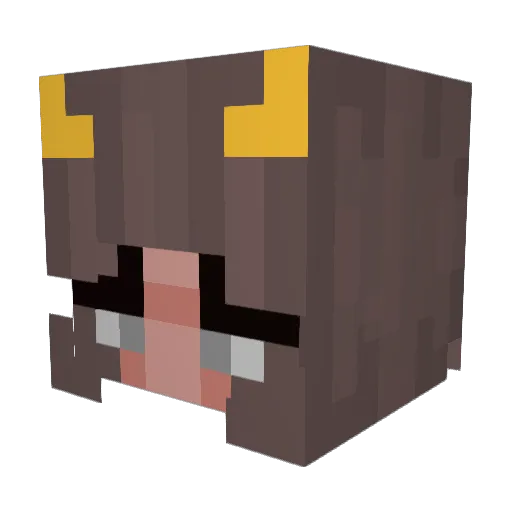Laynieee Minecraft avatar head, 3D render