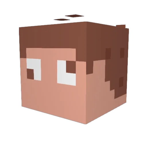 Layota Minecraft avatar head, 3D render
