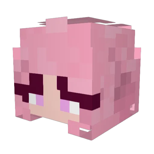 LayruxX Minecraft avatar head, 3D render