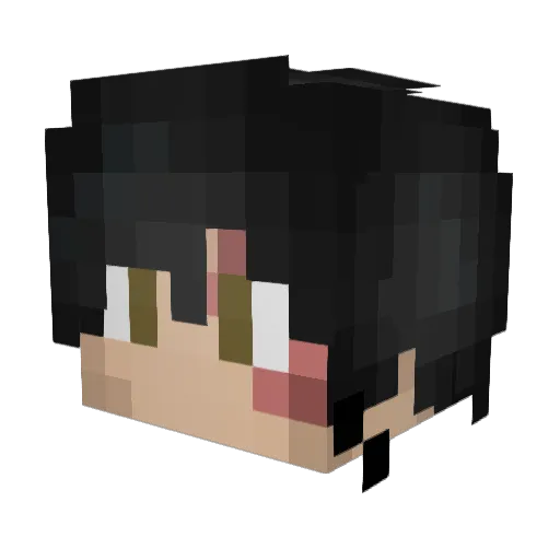 Layzeeee Minecraft avatar head, 3D render