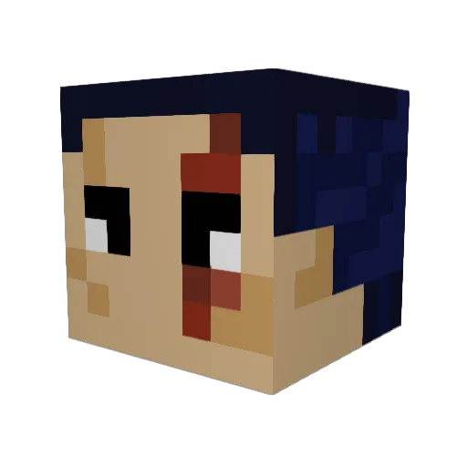 LazarexX Minecraft avatar head, 3D render