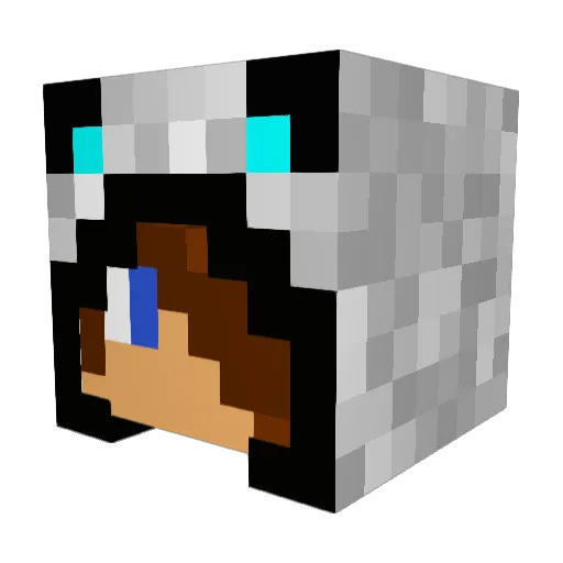 Lazepak Minecraft avatar head, 3D render