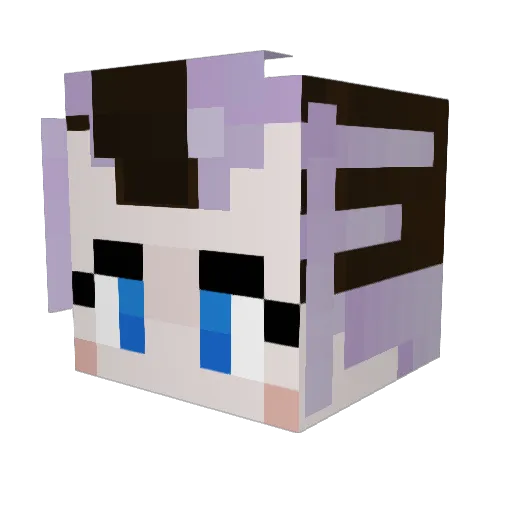 Lazlette Minecraft avatar head, 3D render