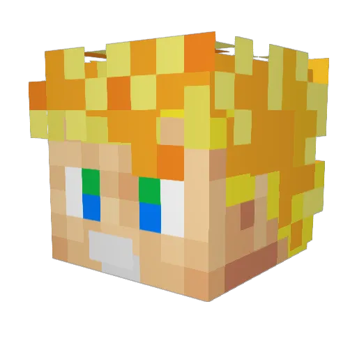 Lazraa55 Minecraft avatar head, 3D render