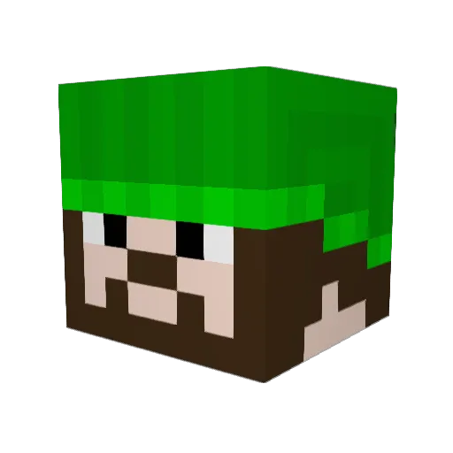 LazyBuddha Minecraft avatar head, 3D render