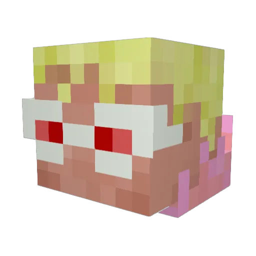 LazyBurgrer Minecraft avatar head, 3D render