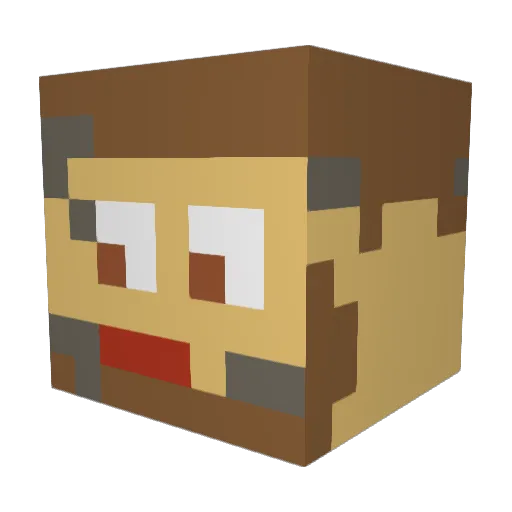 LazyDabbler Minecraft avatar head, 3D render