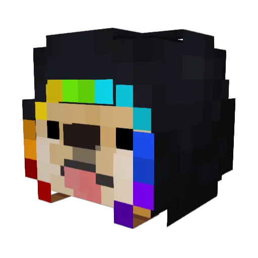 LazyDog_ Minecraft avatar head, 3D render