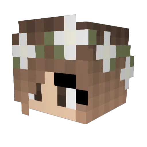 LazyGal Minecraft avatar head, 3D render