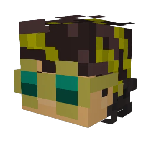 LazyLadVI Minecraft avatar head, 3D render