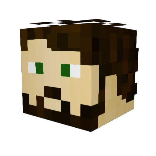 LazyLizards Minecraft avatar head, 3D render