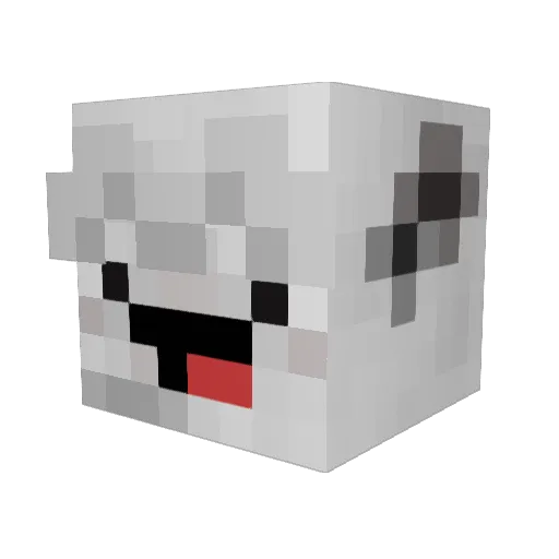 LazyLlama Minecraft avatar head, 3D render