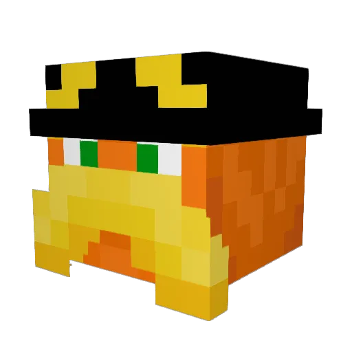 LazyLorax Minecraft avatar head, 3D render