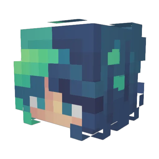 LazyMagpie Minecraft avatar head, 3D render