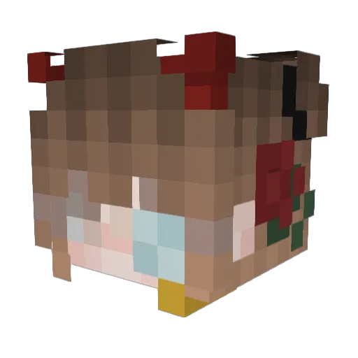 LazyPixie Minecraft avatar head, 3D render