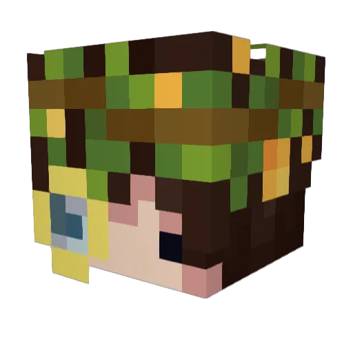 LazyRoger Minecraft avatar head, 3D render