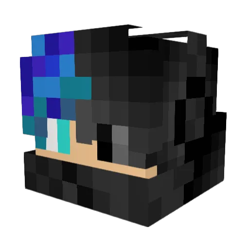 LazySaffa Minecraft avatar head, 3D render