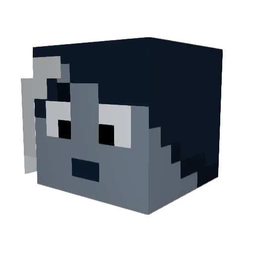 LazySpud Minecraft avatar head, 3D render