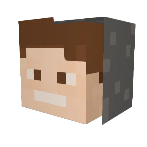 Lazyboy Minecraft avatar head, 3D render