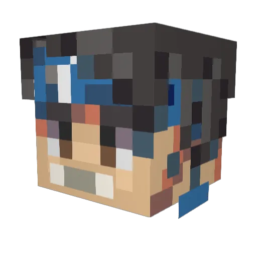 Lazyconsent Minecraft avatar head, 3D render