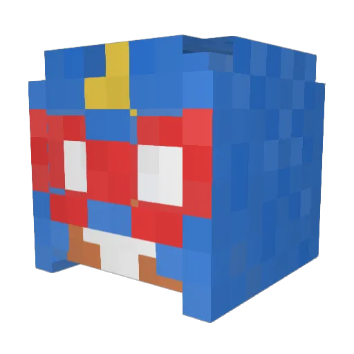 Lazzo_69_ Minecraft avatar head, 3D render
