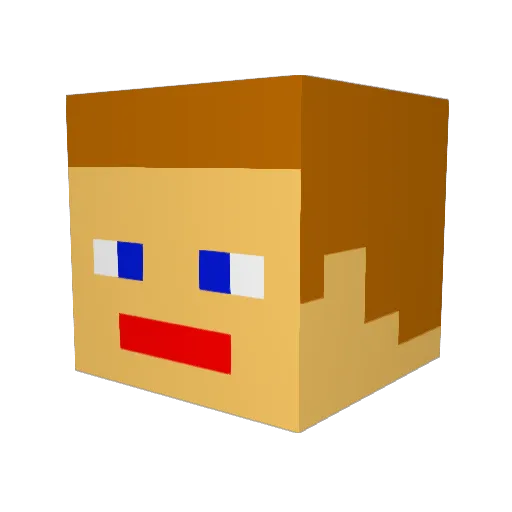 Lbibass Minecraft avatar head, 3D render