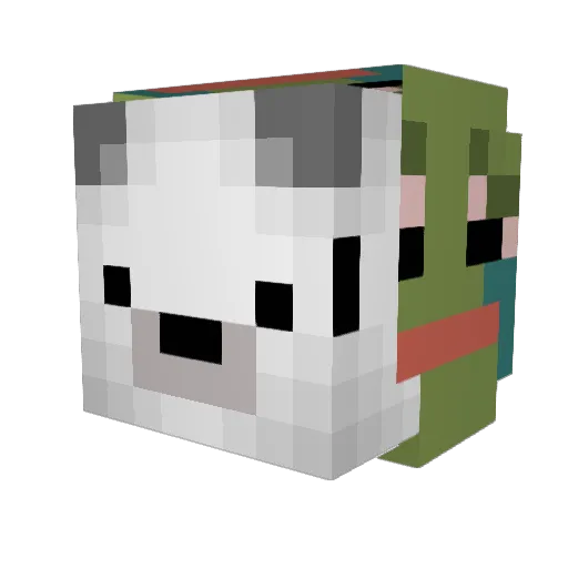 Lchhhhh Minecraft avatar head, 3D render