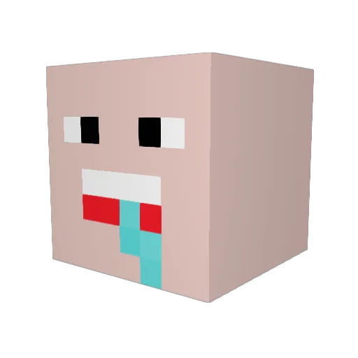 Lcxs_ Minecraft avatar head, 3D render