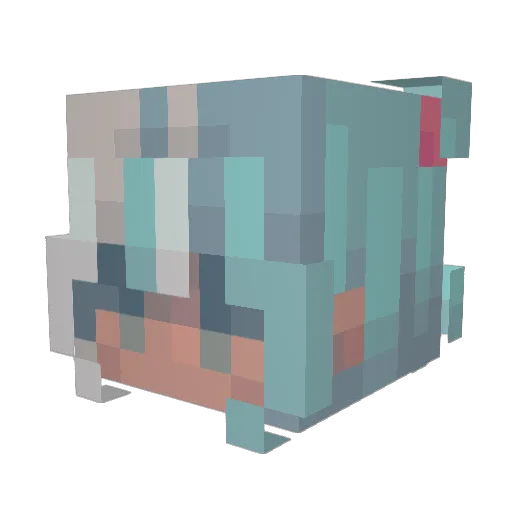 Lcyun Minecraft avatar head, 3D render