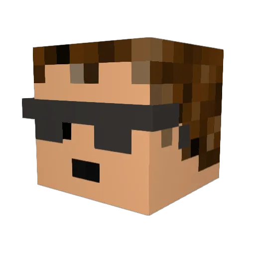 Le0n3Up Minecraft avatar head, 3D render